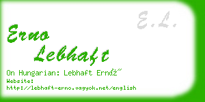 erno lebhaft business card